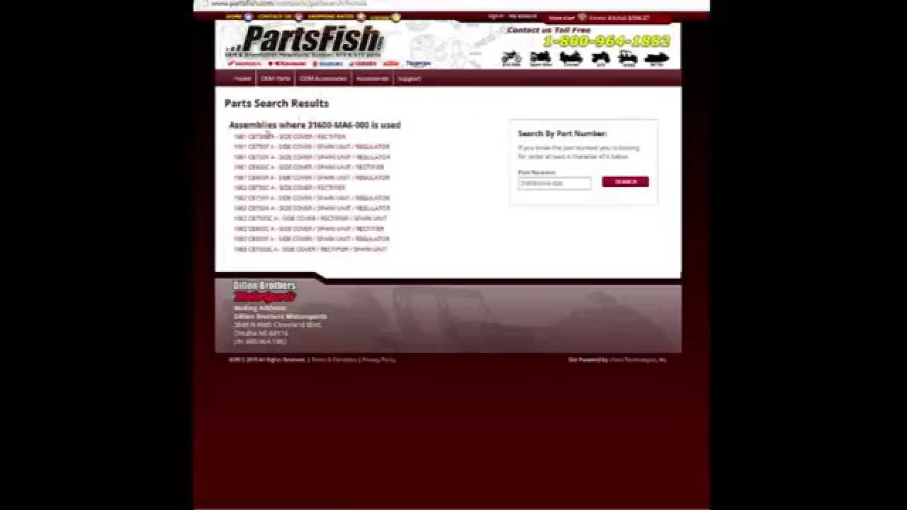 How to search by part number on PartsFish.com
