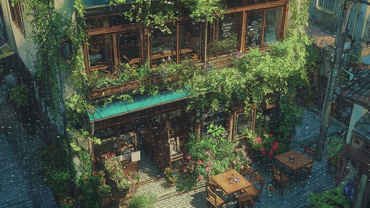 Hidden Two-Story Bakery in the City 🏙️ Overgrown Building Ambience [Relaxing Rain]