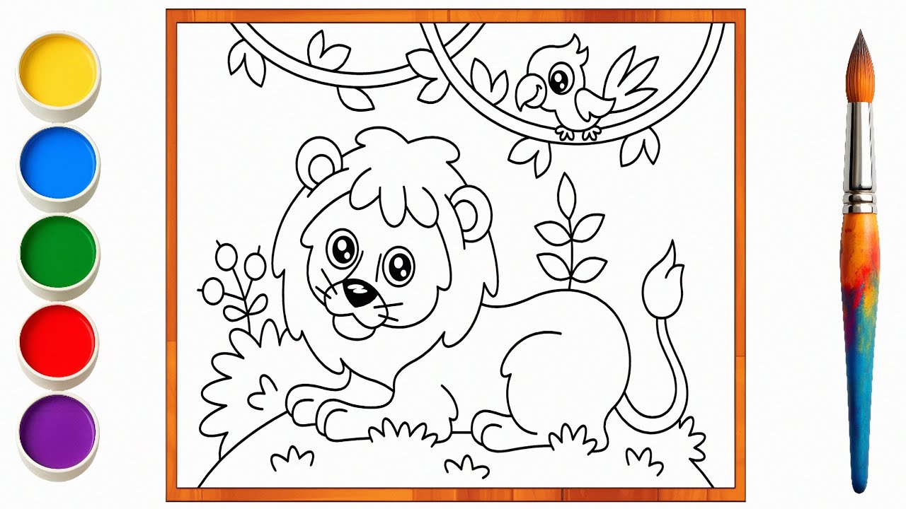 Aesthetic Coloring Video to Soothe Your Heart and Mind | A Lion