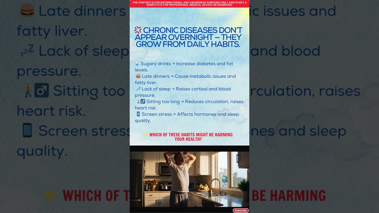 💊 5 Silent Habits That Cause Chronic Diseases #HealthTips #Prevention #SeniorLifeJoy