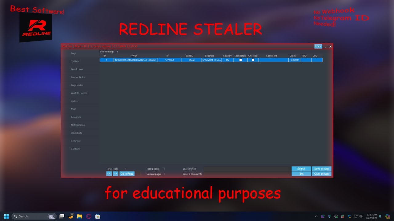 RedLine: For Educational Purposes | No Webhook or Telegram Bot Needed