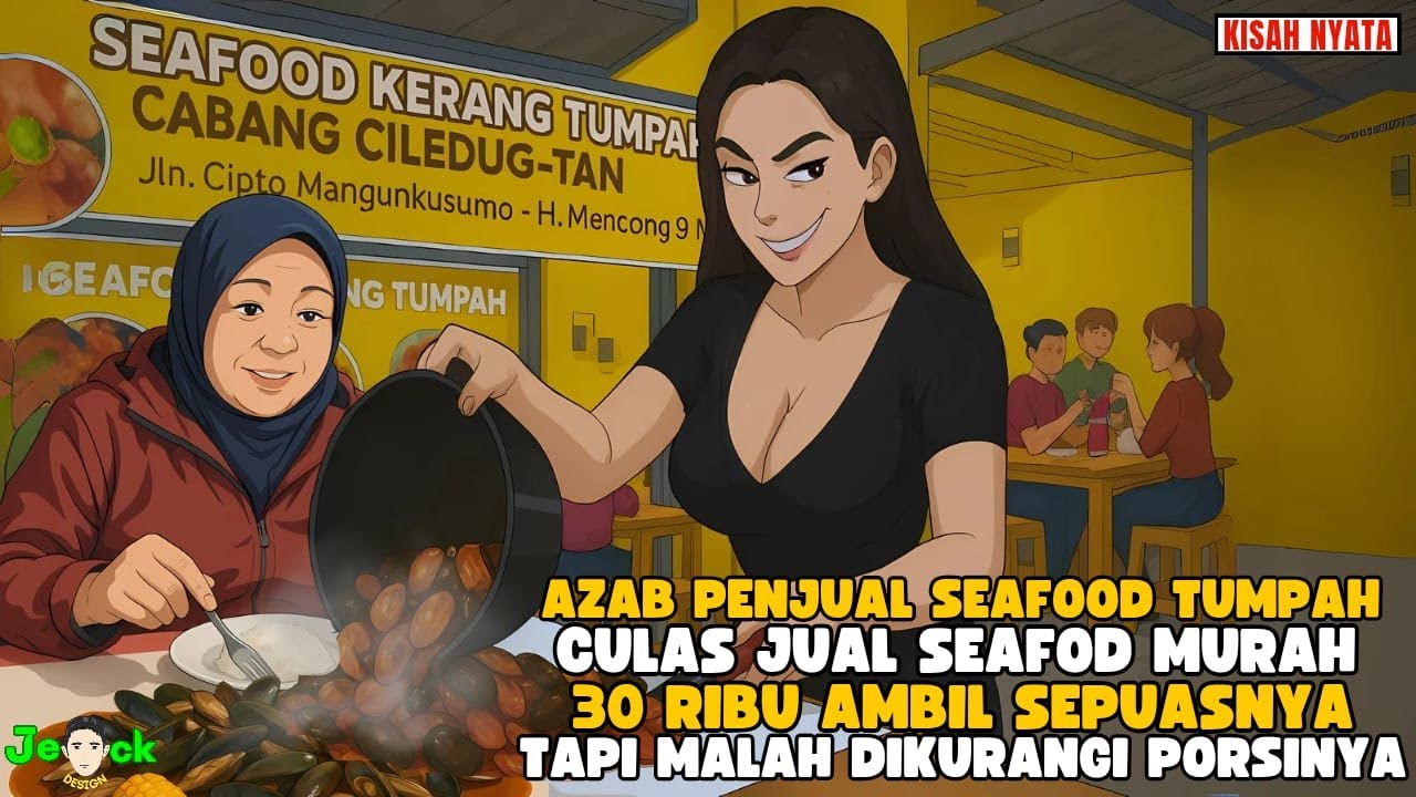 AZAB PENJUAL SEAFOOD MURAH AMBIL SEPUASNYA TAPI MALAH DIKURANGI PORSINYA || ANIMASI AZAB