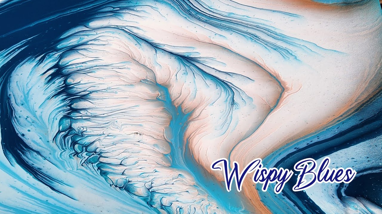 Wispy Blues 🌤 Gorgeous  Acrylic Split Cup Straight Pour In Beautiful Blues!