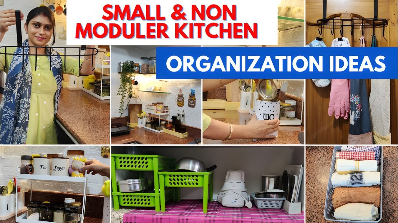 Small Kitchen Organization Ideas l Non Moduler Kitchen Countertop Organisation Ideas l #kitchen✅️