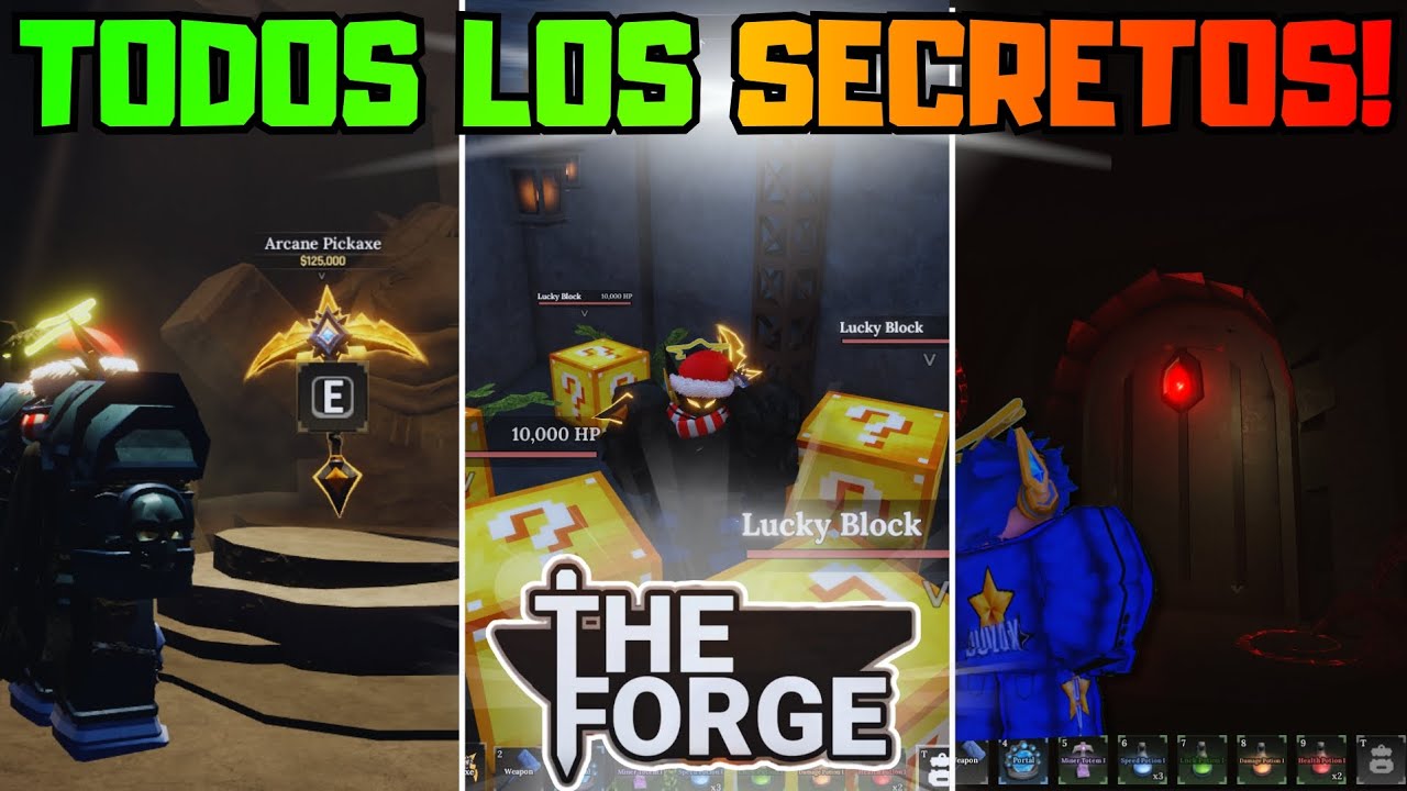 TODAS las ZONAS Y MISIONES SECRETAS DE THE FORGE! MEJOR PICO, LUCKY BLOCKS y MÁS! | Roblox