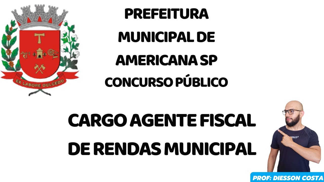 MATEM&Aacute;TICA AMERICANA SP AGENTE FISCAL DE RENDAS MUNICIPAL EXTRAOFICIAL #americana  #sp #saopaulo
