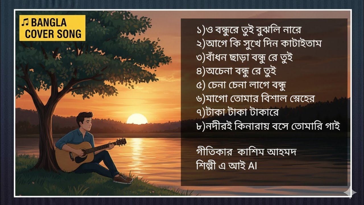 বাংলা কভার সং Bangla cover song গীতিকার কাশিম আহমদ --শিল্পী এ আই  AI