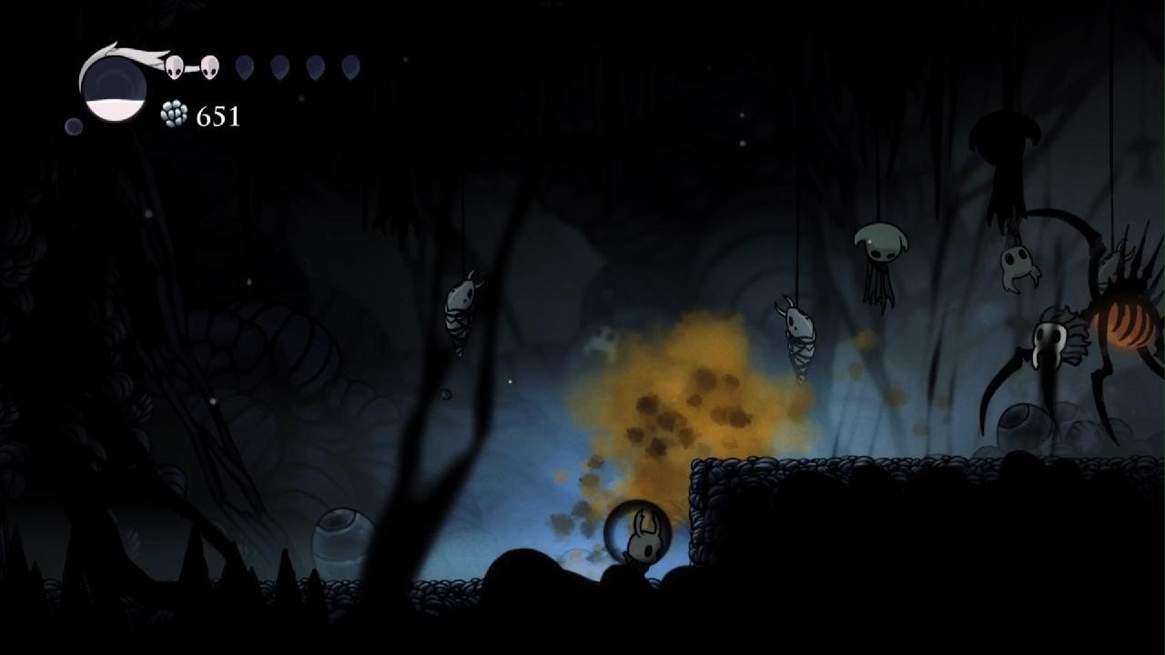 Hollow Knight pegando o ferão nível 4