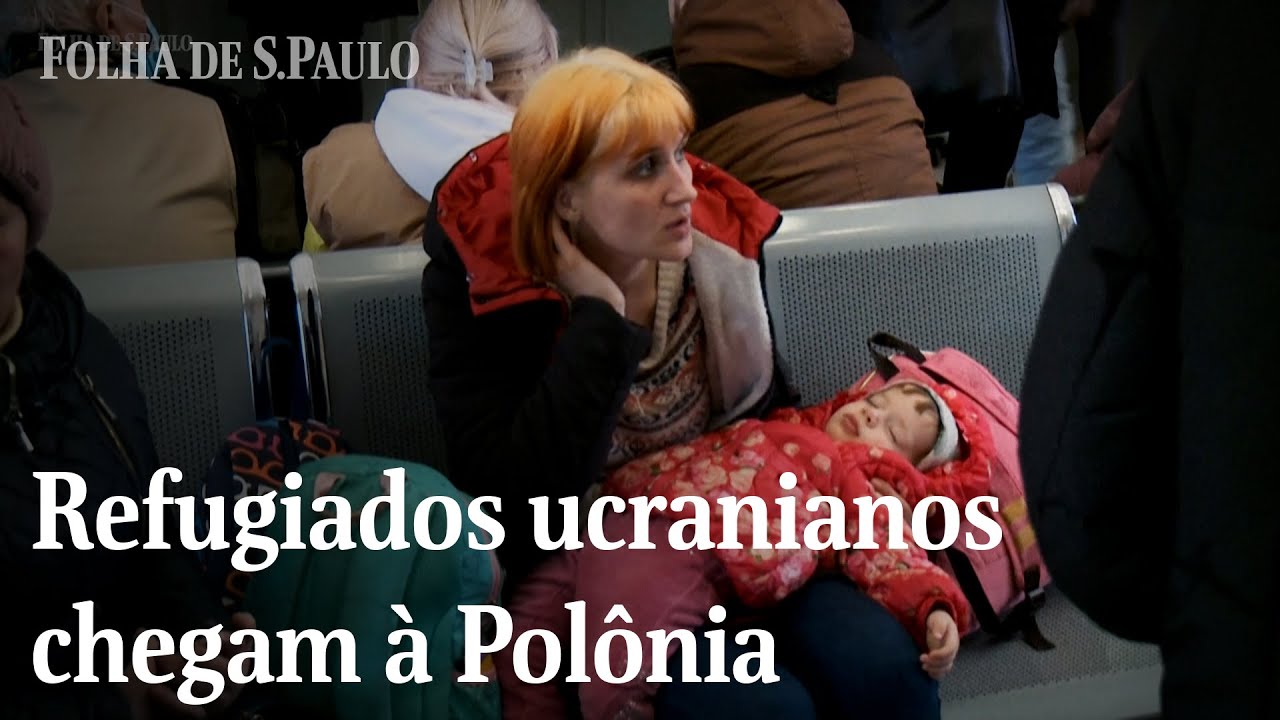 Refugiados ucranianos chegam de trem à Polônia | CENAS DA GUERRA