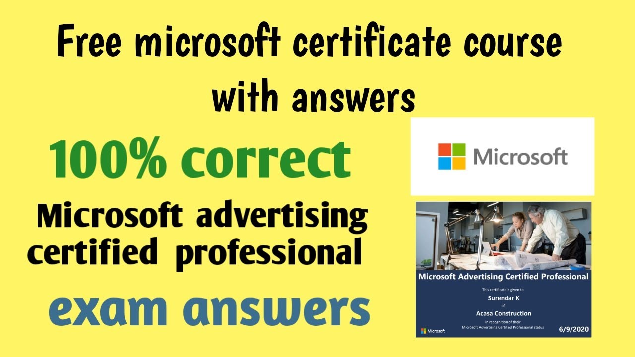 Microsoft advertising certified professional exam answers