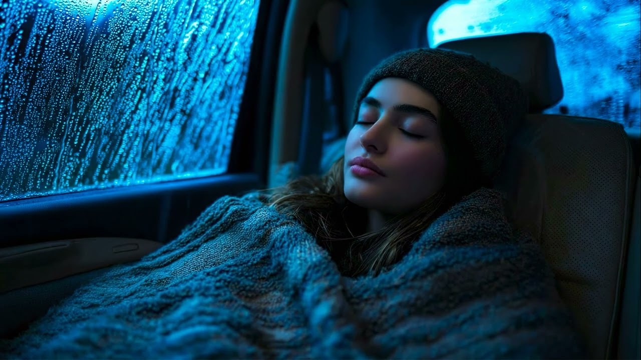 Cozy Car Rain & Thunder Night 🌙 Sleep with Powerful Rainstorm Ambience | Rain Sound for Sleeping