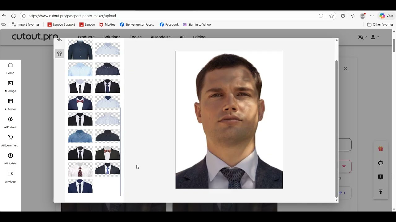 Conversion d’une photo fantaisie en photo passeport