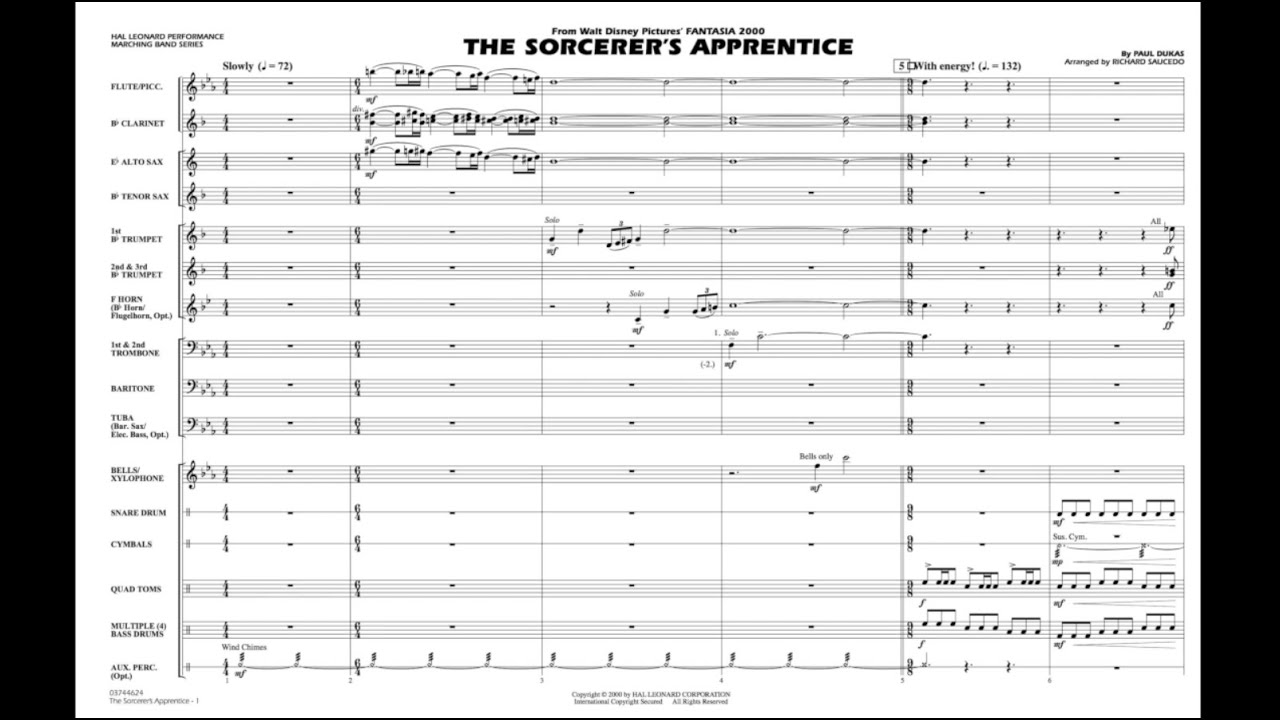 The Sorcerer's Apprentice by Paul Dukas/arr. Richard L. Saucedo