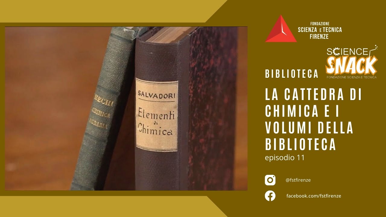 La cattedra di Chimica e i volumi della Biblioteca - Museo della Fondazione Scienza e Tecnica