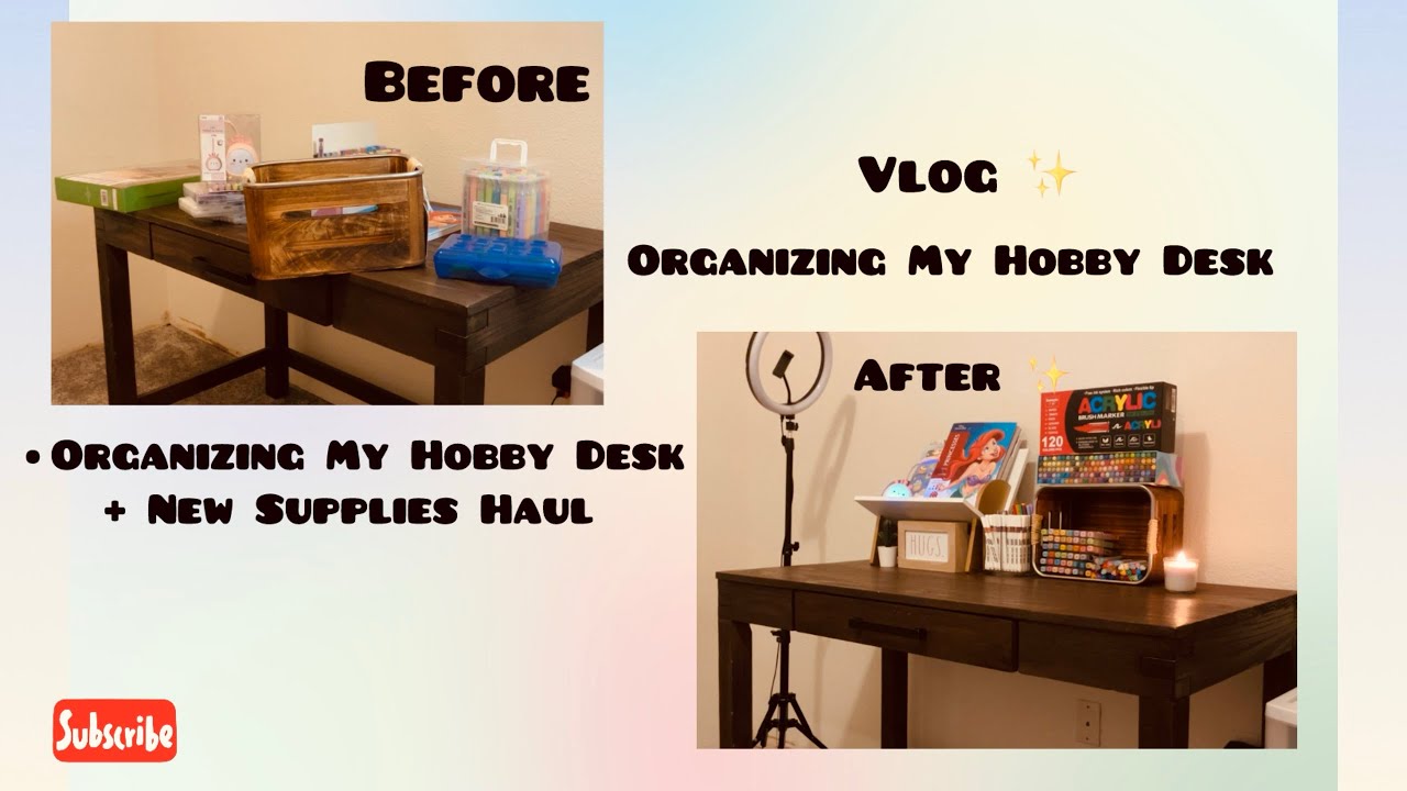 Desk makeover | opening my new hobby supplies ✨#deskmakeover #hobby #deskorganization 