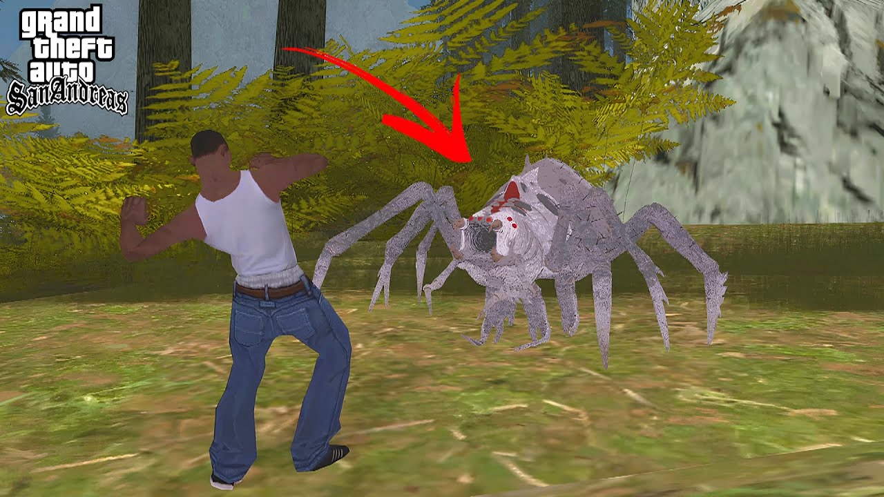 CJ Found GIANT Spiders Deep in the Forest - GTA San Andreas Horror Story - WitB 35