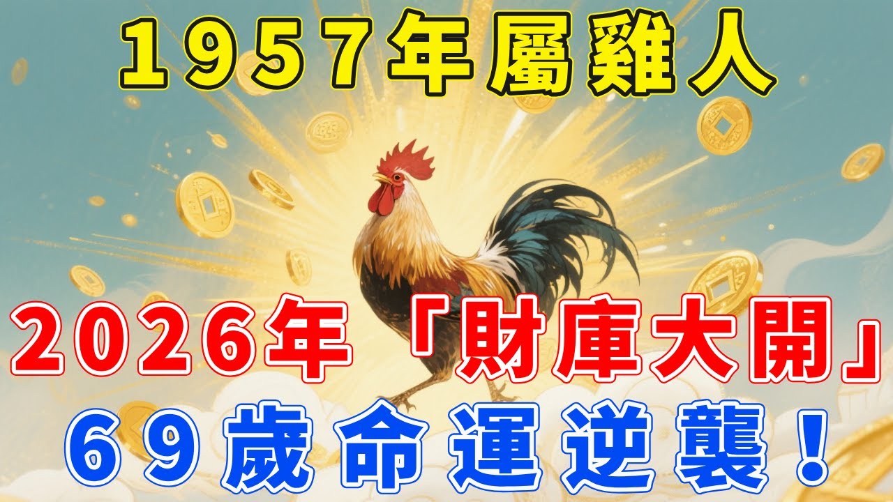 1957年屬雞人，火雞之命！2026年69歲「財星」入庫，以前看不起你的人，以後高攀不起！【福慧生肖】#生肖 #運勢 #風水 #財運 #命理