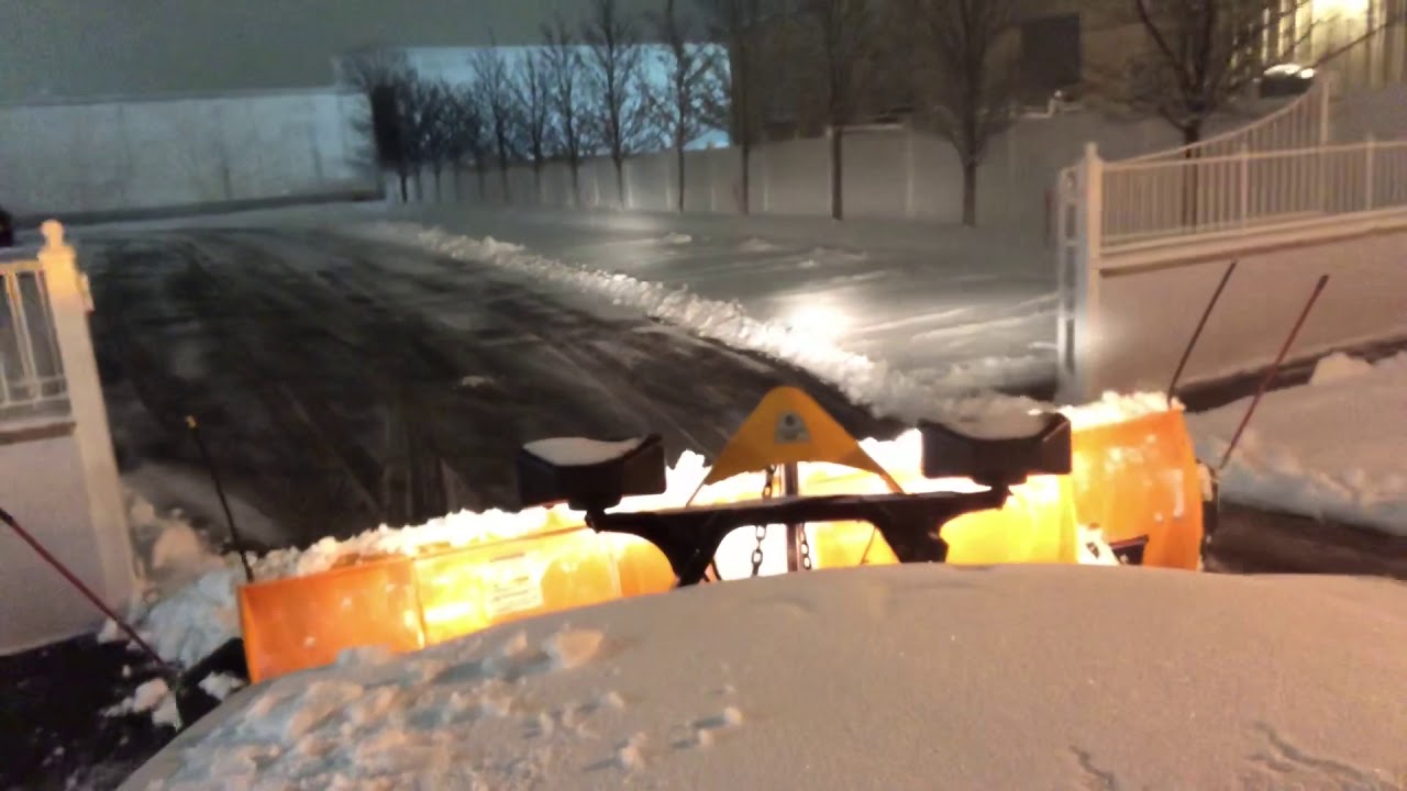 Snow Plowing with Pro Wings part#2 (parking lot)
