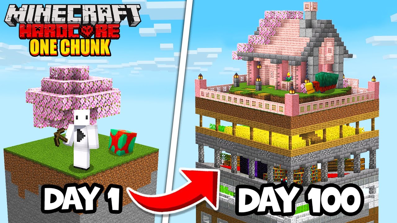 I Survived 100 Days on ONE CHUNK in Minecraft Hardcore 1.20