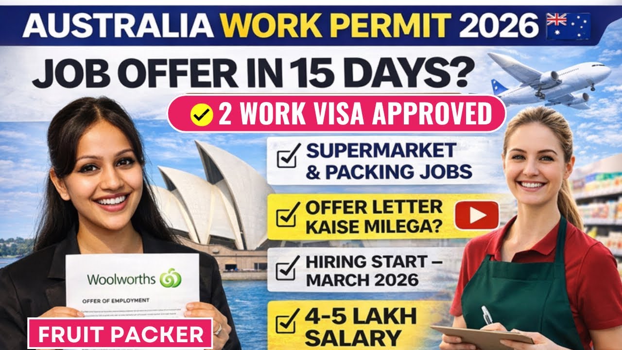 Australia 🇦🇺 Free Work Permit Visa | Work Permit Approval Within 20 Days | Packing & Helper Jobs
