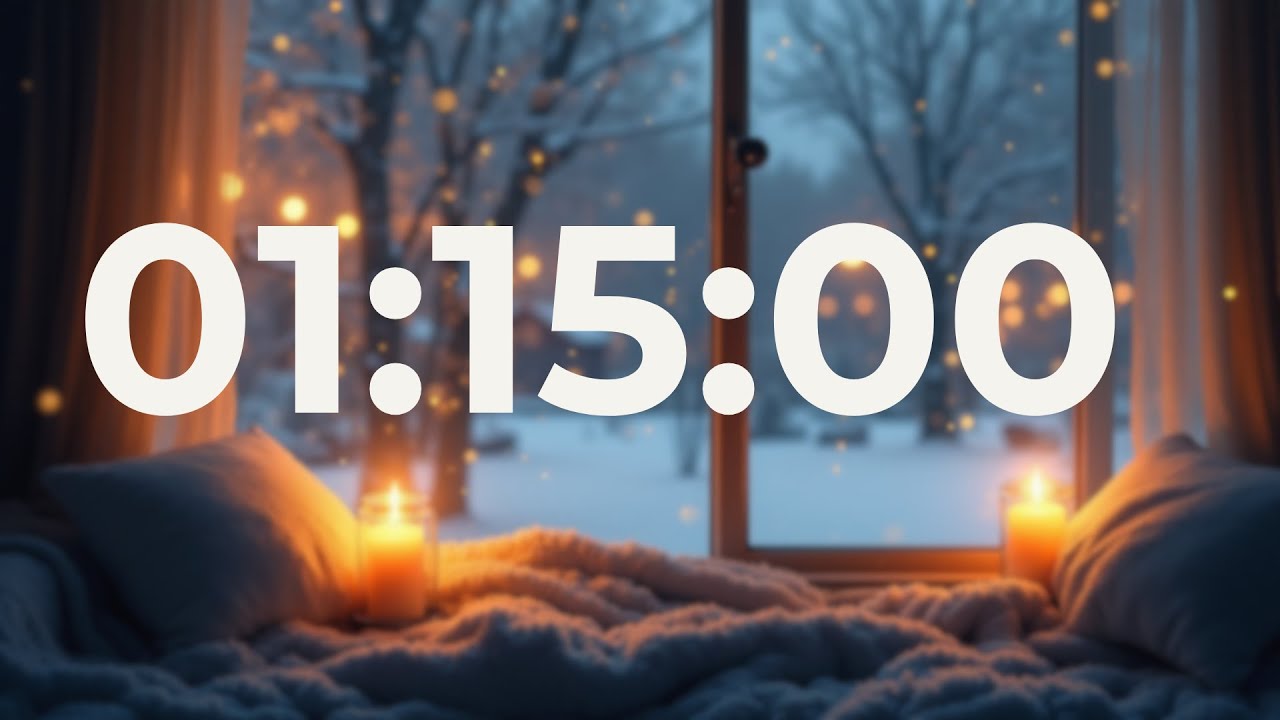 1 Hour 15 Minute Focus Timer (75 Min) (No Music, End Beep) ❄️ Snowy Ambience for Long Lecture