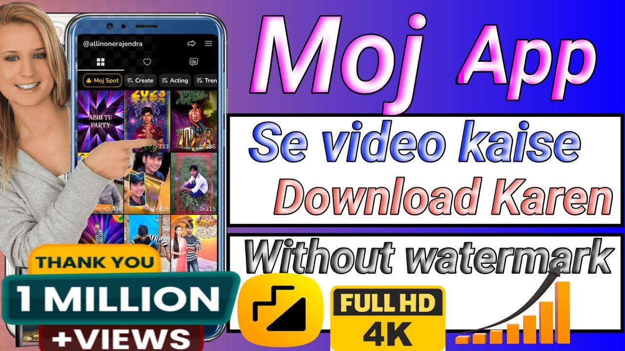 Moj App Se Video Kaise Download Karen ! Without Watermark ! #moj