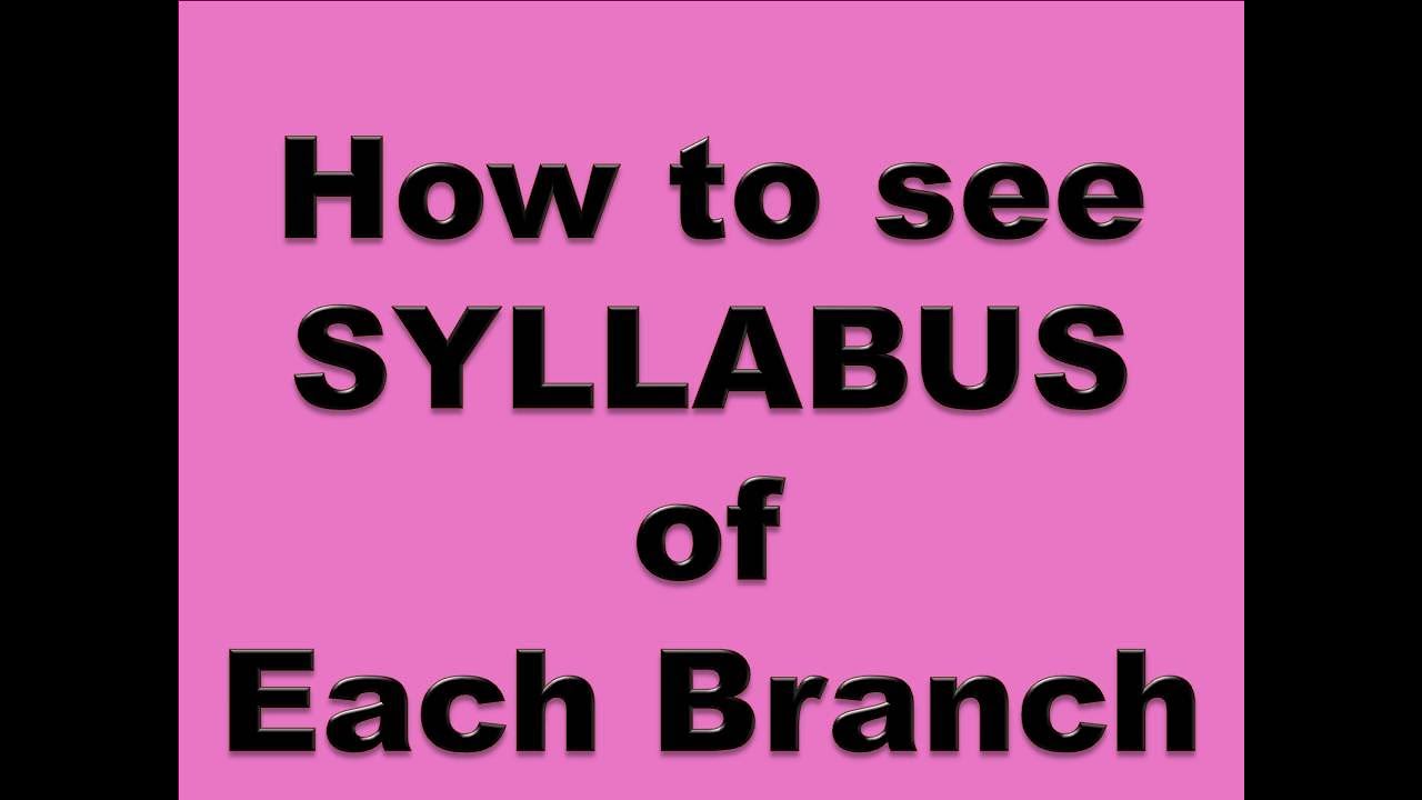 How to see SYLLABUS of Each Branch  | Diploma | Namm Diploma