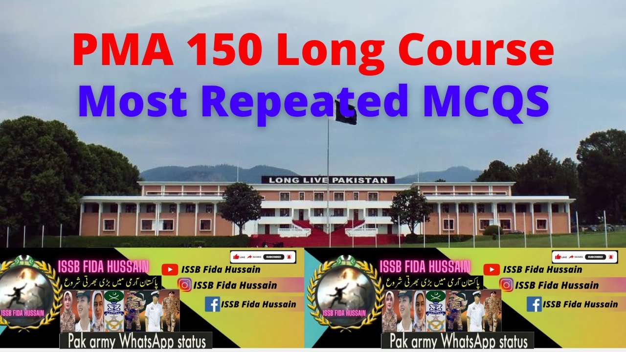 PMA 150 Long Course || PMA Long Course || Most Repeated MCQS in Pak Army, PAF, Pak Navy Test Part-7