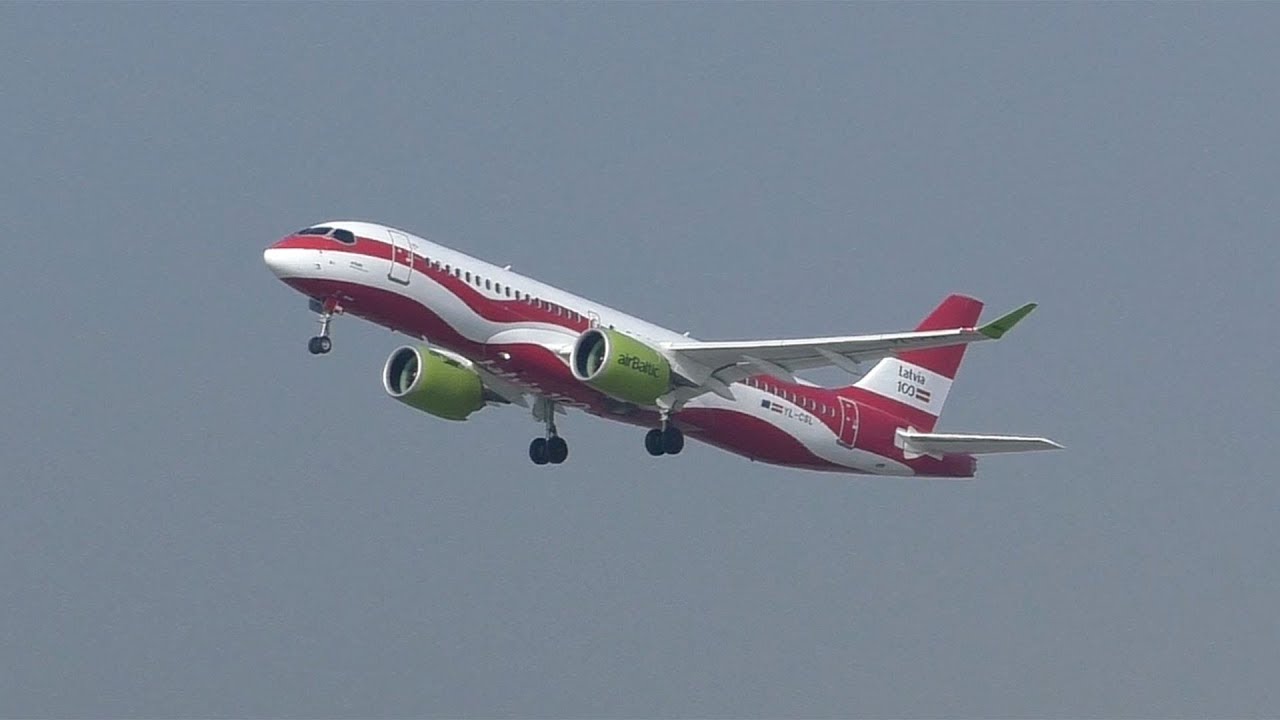 airBaltic Airbus A220 *Latvia Livery* takeoff at Vienna Airport | YL-CSL