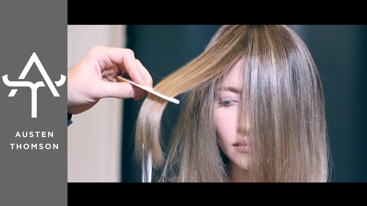 HOW TO CUT LONG LAYERED HAIR FROM A PIVOT POINT WITH A LONG SWEEPING FRINGE