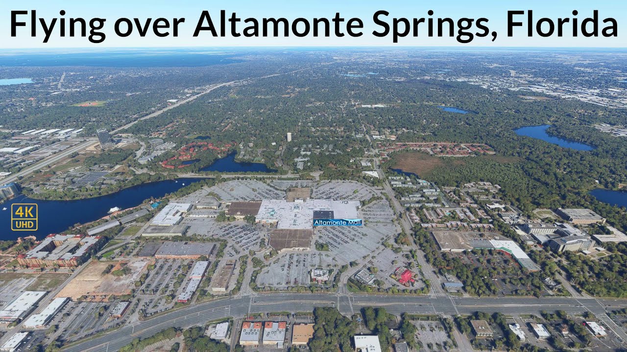 Flying over Altamonte Springs Florida in 4k