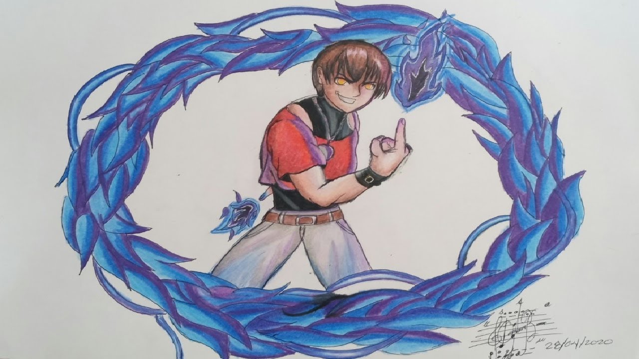 Dibujando a Chris Orochi (The king of fighters) Fan-art.