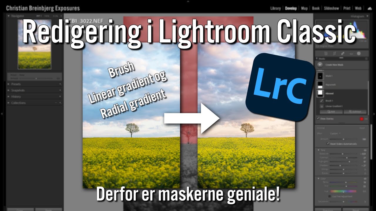 Lightroom Classic - Del 1: Masker (Brush, Linear Gradient og Radial Gradient)