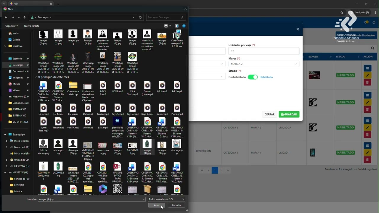 10 SECCION ADMINISTRACION SUBMODULO PRODUCTOS SISTEMA VID ‐ Hecho con Clipchamp 1
