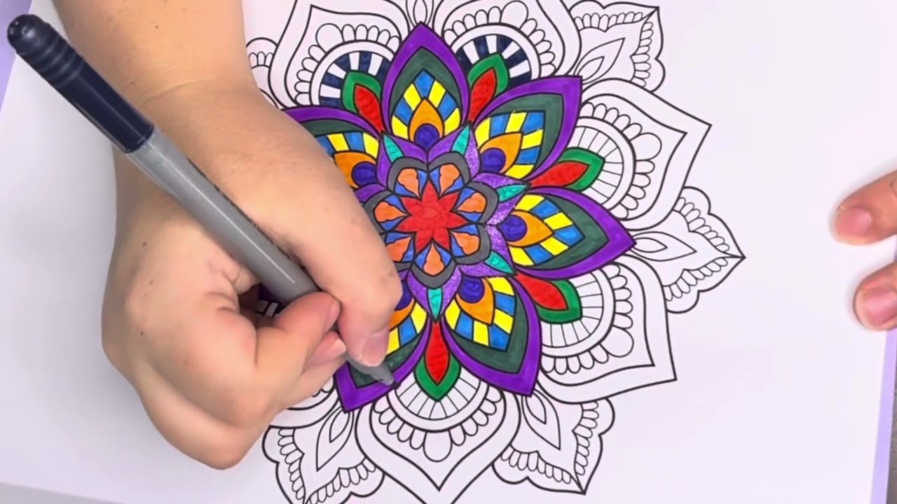 Colour me Happy - Mandala #wellness #art #colouringformindfulness #mindfulcoloring #mandalaart #1k