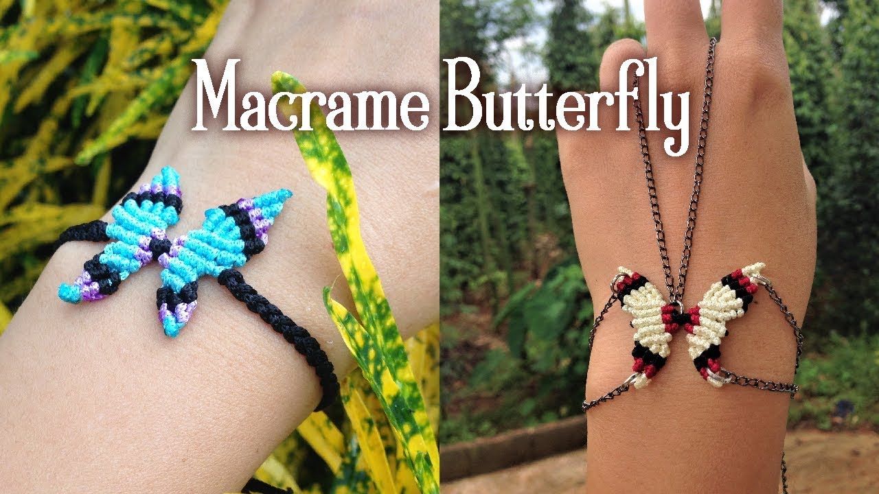 Macrame Butterfly necklace or bracelet tutorial