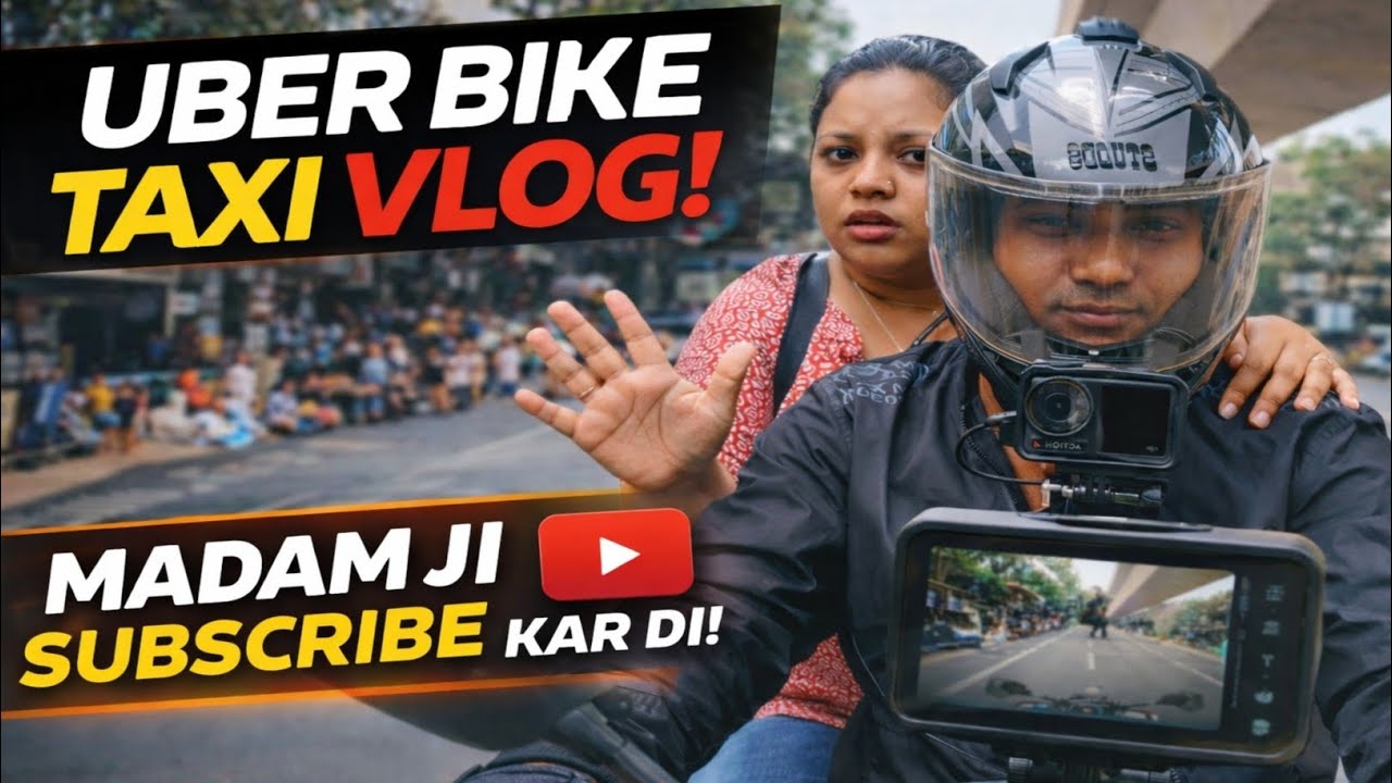 बहुत अच्छी मैडम जी 😊Madam Ji Ne Kar Diya Subscribe 😳 |Uber Bike Taxi Vlog | Full Ride Experience 🏍️🔥