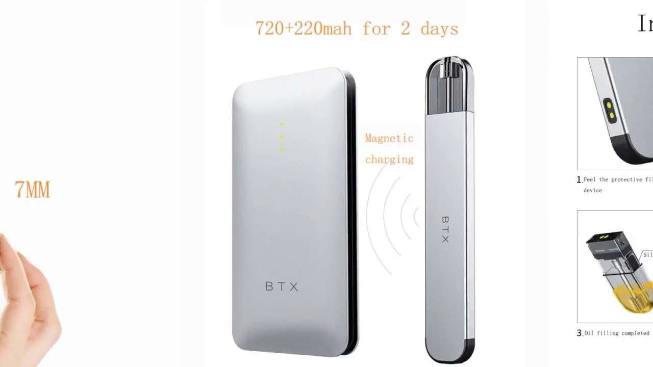 New Mini Vape Pen Aluminum Alloy 7mm Ultra Silm Electronic Cigatette Kit With 1ml Pod 720mah Powe...