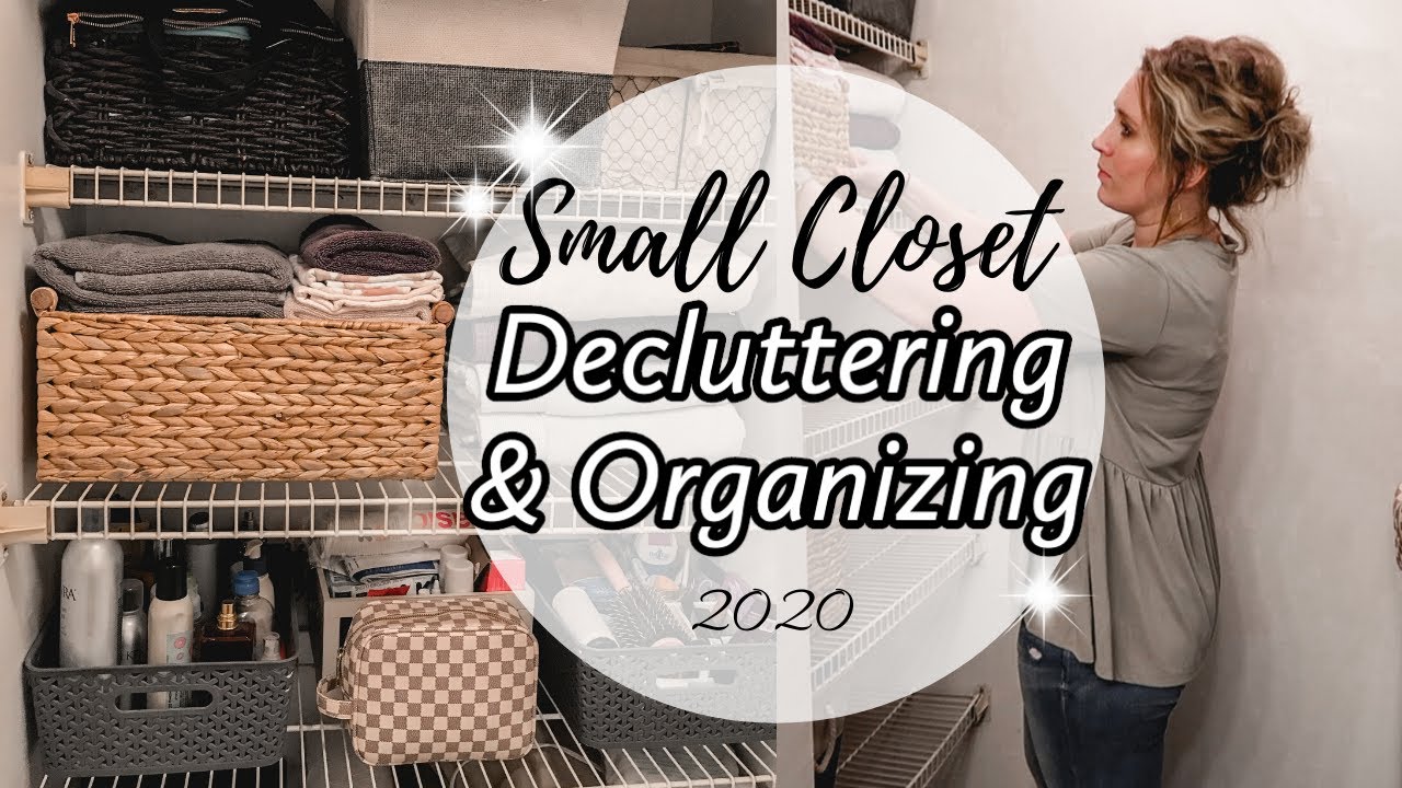 EXTREME CLOSET DECLUTTER | SMALL CLOSET DECLUTTER AND ORGANIZATION | SATISFYING BEFORE & AFTER