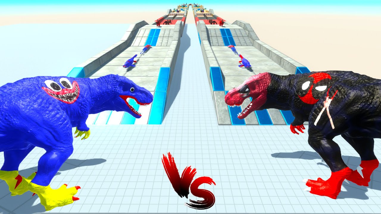 DINOSAUR Race on DEATH RUN PARKOUR! - Animal Revolt Battle Simulator