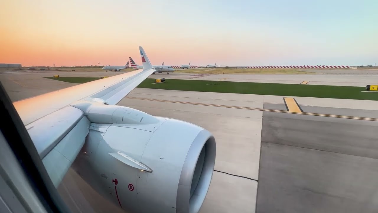 Sunset Departure - American Airlines Boeing 737-800 - Dallas, TX (DFW) to Buffalo, NY (BUF) - N933NN