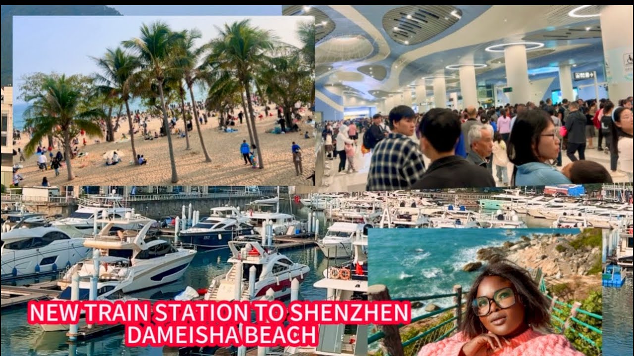 Explore Shenzhen with me|| NEW TRAIN STATION TO SHENZHEN DAMEISHA BEACH #shenzhen #china #travelvlog