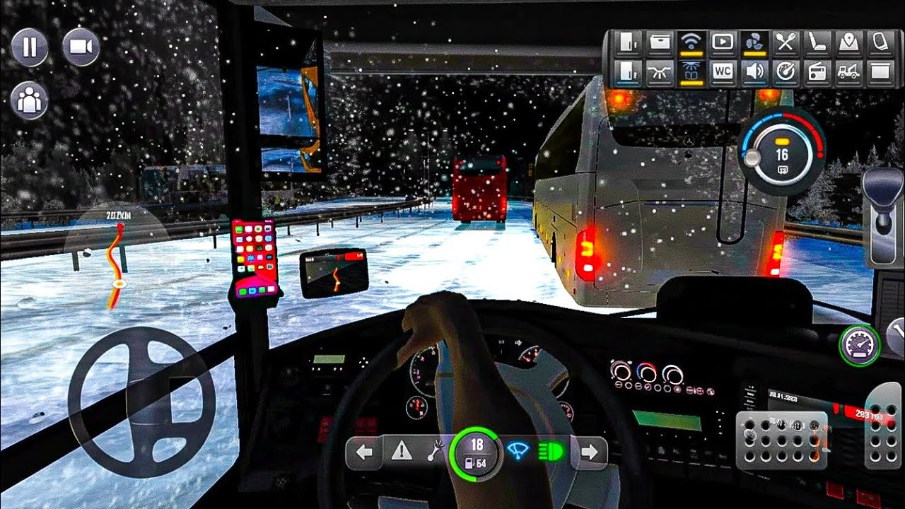 Bus Simulator Ultimate Snow Night Drive 🌨️🌙 | Zuuks Tunnel Gameplay | Mercedes Benz Bus | #ahtplayz
