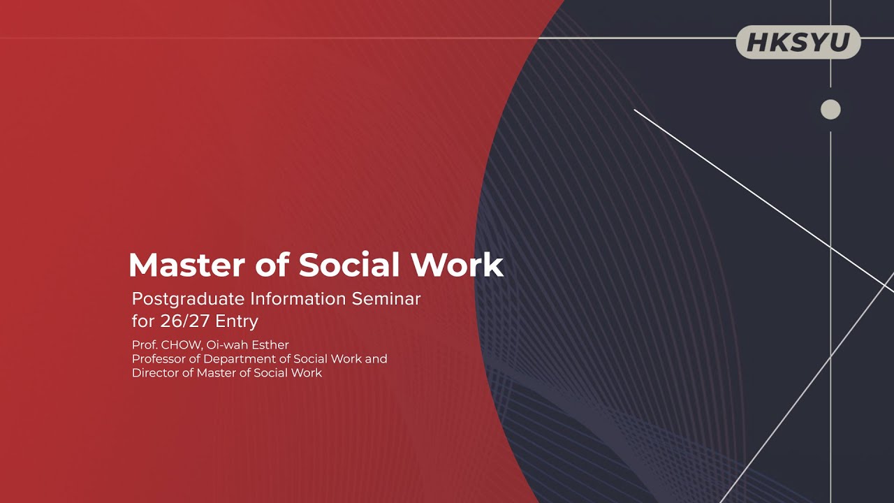 Master of Social Work - Information Seminar for 2026/27 Entry