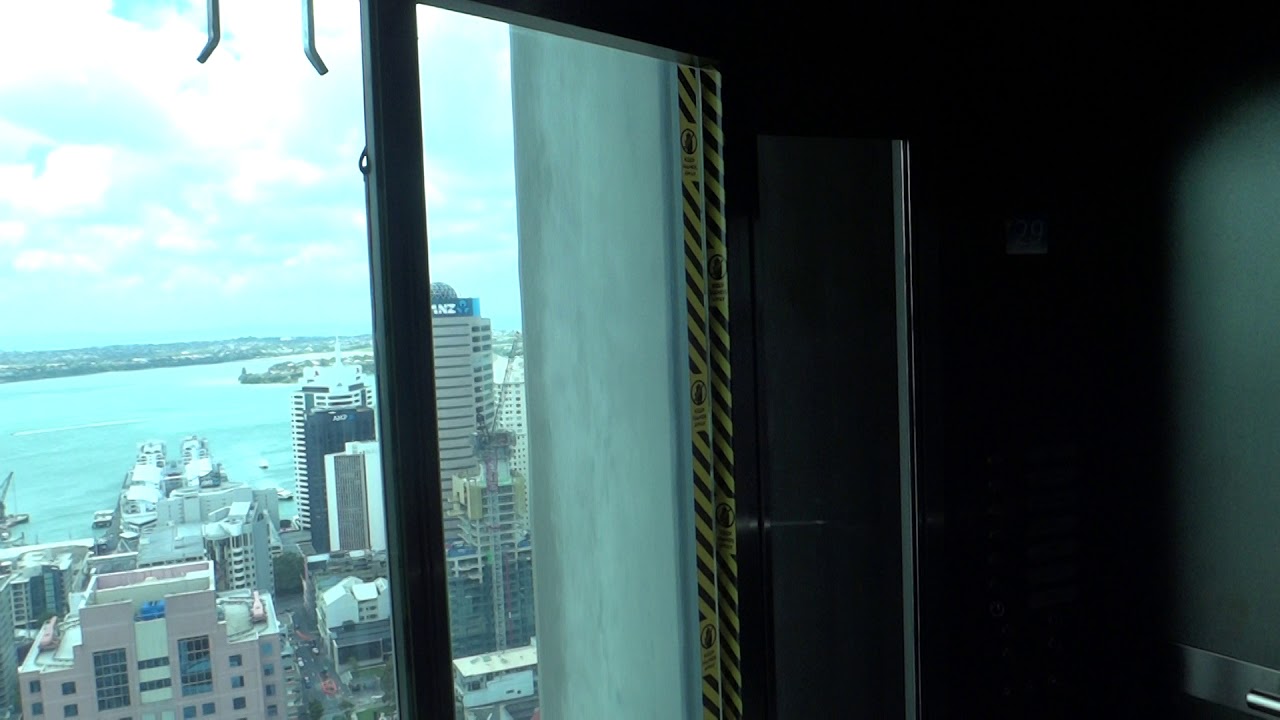 Sky Tower, Auckland, New Zealand - Kone ReGenerate 800 High-Speed Panoramic Elevator (Day)