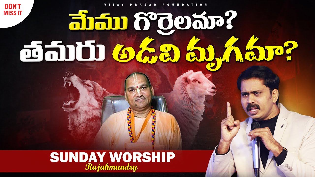 క్రైస్తవులు సాధువైన గొర్రెలతో పోల్చబడ్డారు కానీ ఇలాంటివారిలా అడవిమృగాలు కాదు SUNDAY రాజమండ్రి LIVE