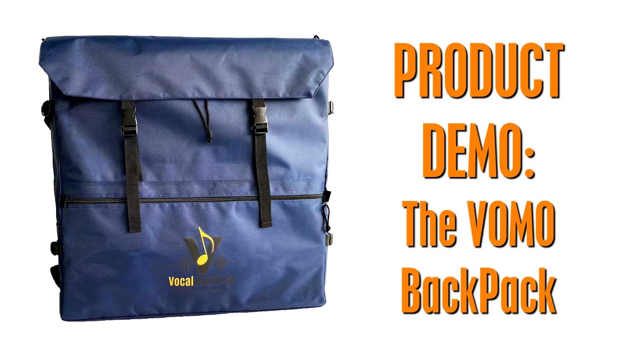 Backpack for Portable Vocal Booth - VOMO. Travel and work anywhere. Durable weatherproof carry bag.