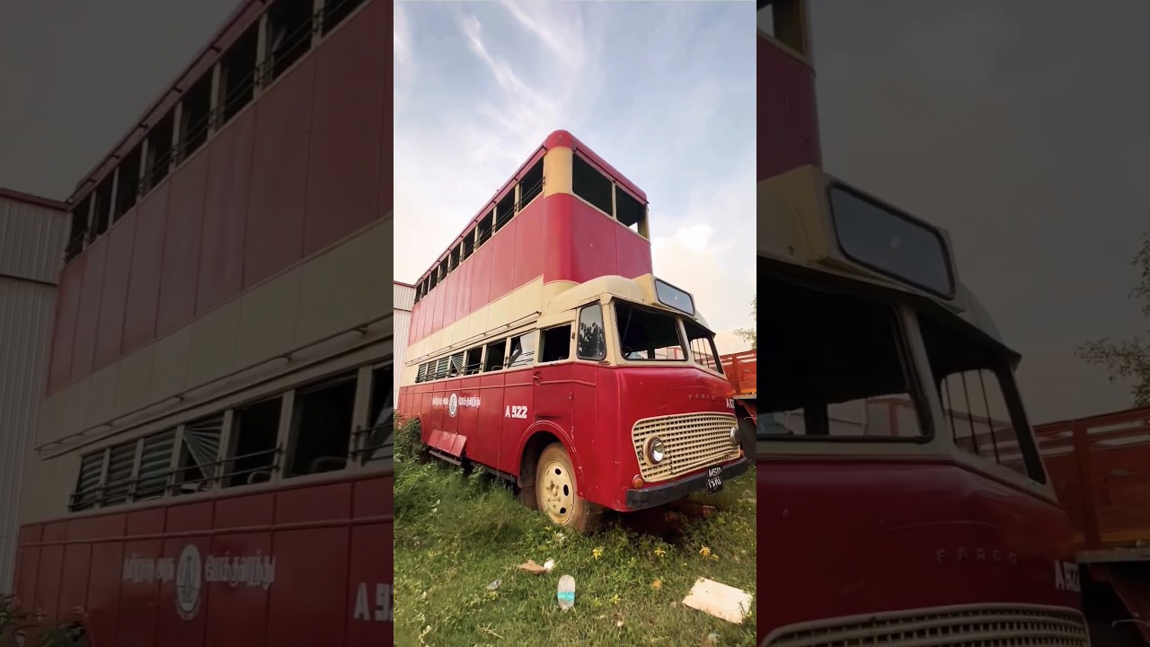 50 Year's Old double decker Bus in Yard in India.