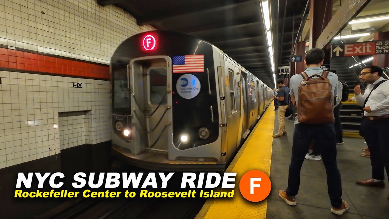 NYC Subway Ride from Rockefeller Center to Roosevelt Island F Train Ride