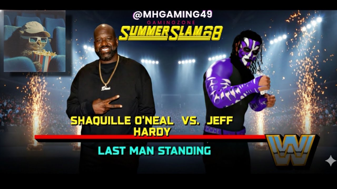 Giant vs Daredevil! Shaq vs Jeff Hardy (last man standing match) #wwe #2k25gaming #raw #smackdown 